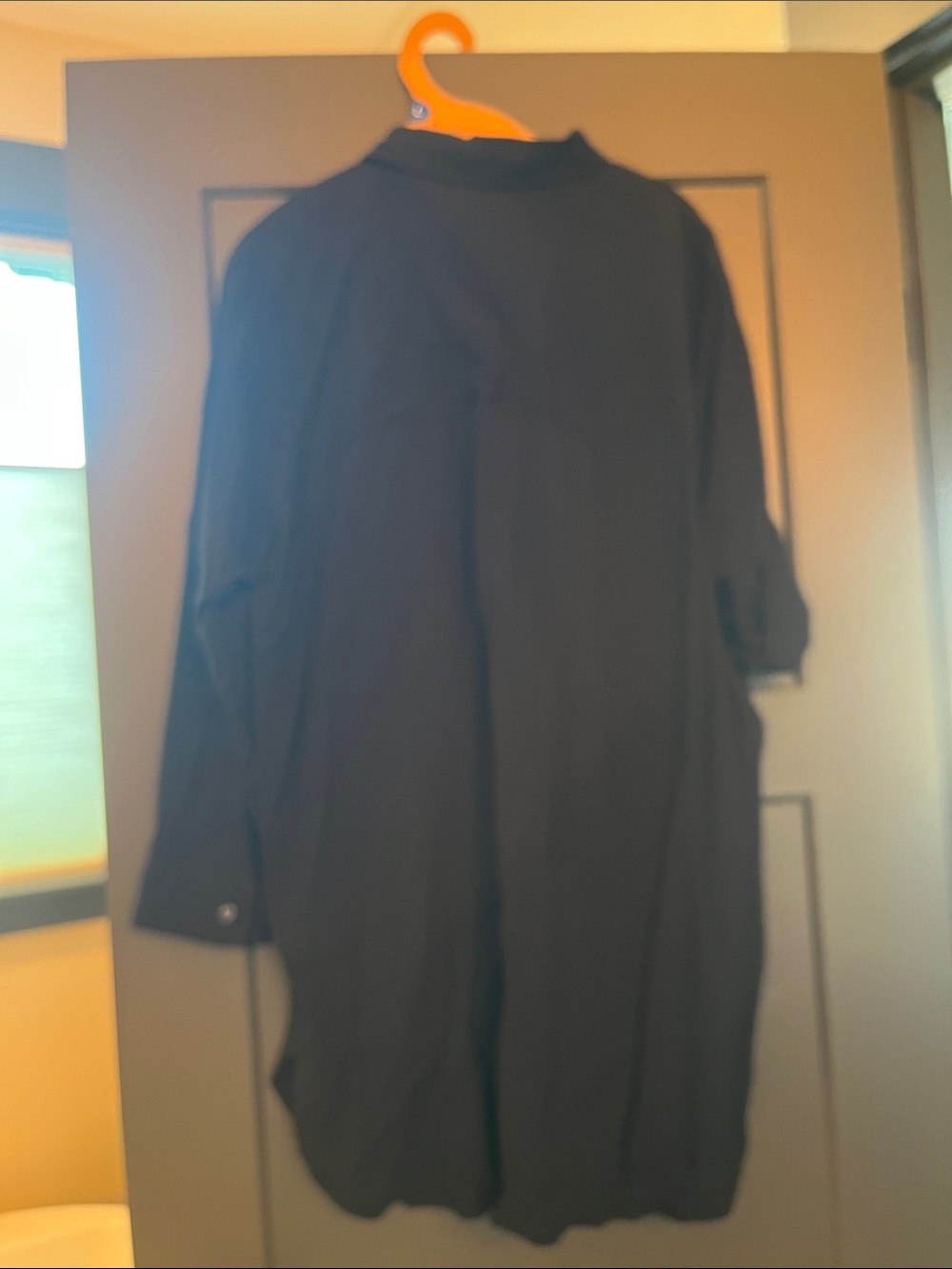 NWT Women’s Lands' End Black Long Sleeve Button-Front Tunic Swim Cover Up M/L - Picture 2 of 11